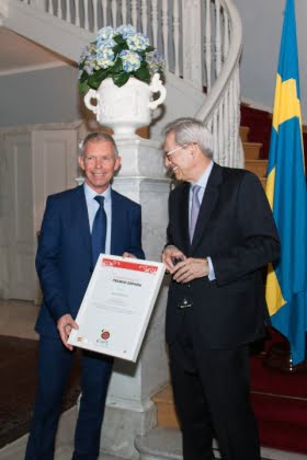 Journalistpriset Premio España till Svenska Magasinets reporter vid mottagning på Spaniens ambassad i Stockholm