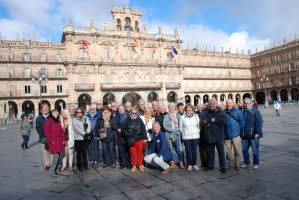 På besök Plaza Mayor i Salamanca