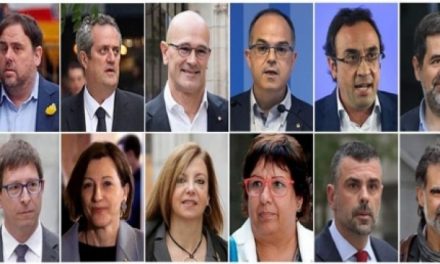 Katalanska separatister fälls för uppvigling och förskingring