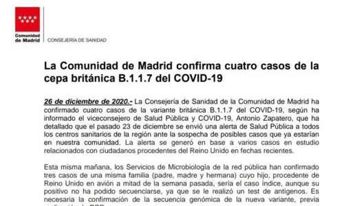 Madrid bekräftar fyra fall av ny coronavirusvariant