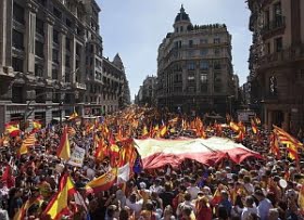 Massiv manifestation i Barcelona