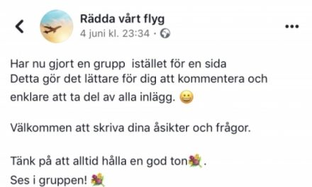 Tröttnade på onyanserad bild av flyget startar ”Rädda vårt flyg”