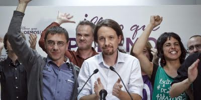 Ung man med pengar i mellanstor stad röstar på Podemos