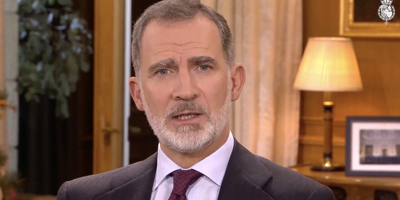 Orolig kung Felipe VI höll sitt traditionella jultal