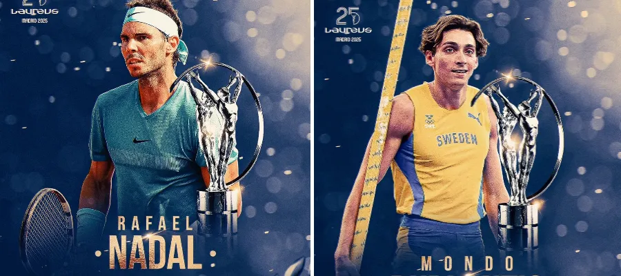 Nadal och Duplantis prisbelönta vid sportens Oscarsgala