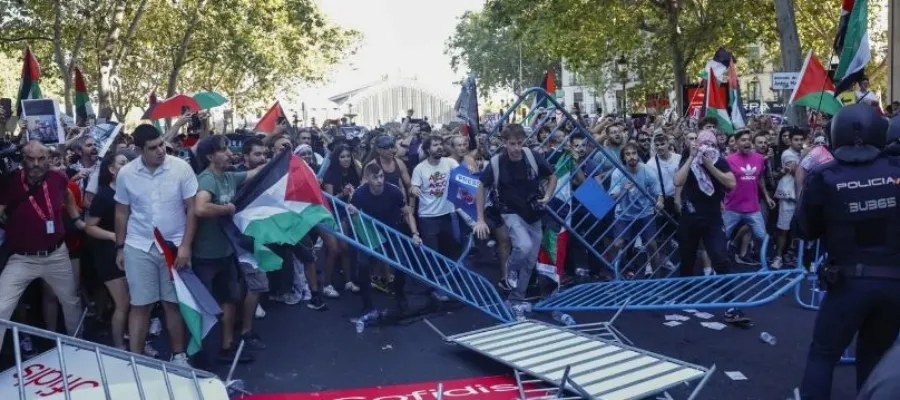Kaos i Madrid – propalestinska protester stoppade Spanien runt