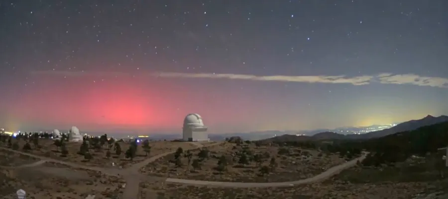 Solstorm ger norrsken i sydöstra Spanien