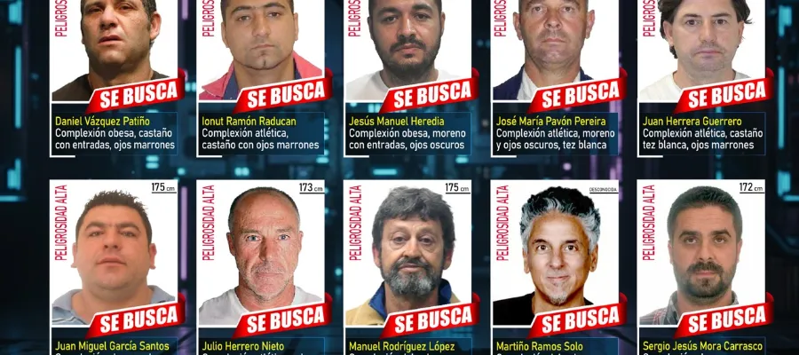 Här är Spaniens mest jagade brottslingar – en har redan lokaliserats och gripits