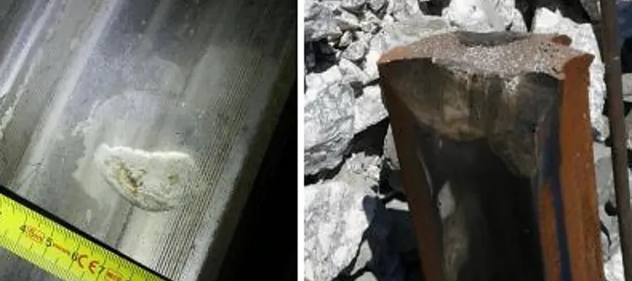 Trasig räls orsakade att vagn 6 spårade ur