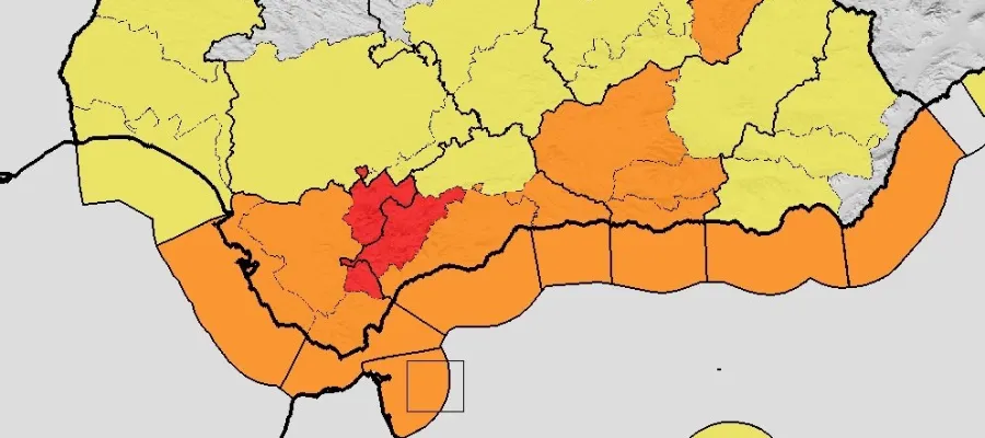 Röd vädervarning i Ronda-området