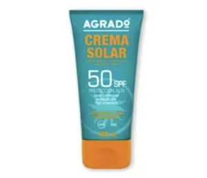 Agrado SPF 50 solskyddsmedel Solskyddsmedlet från vilket ett parti har återkallats. AEMPS